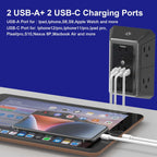 Multi Plug Wall Outlet Surge Protector with 6-Outlet & 4 USB Ports(2USB-C)