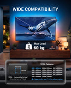 PERLESMITH TV Wall Bracket, for 37-85 Inch TVs 60kg, Max VESA 600x400mm