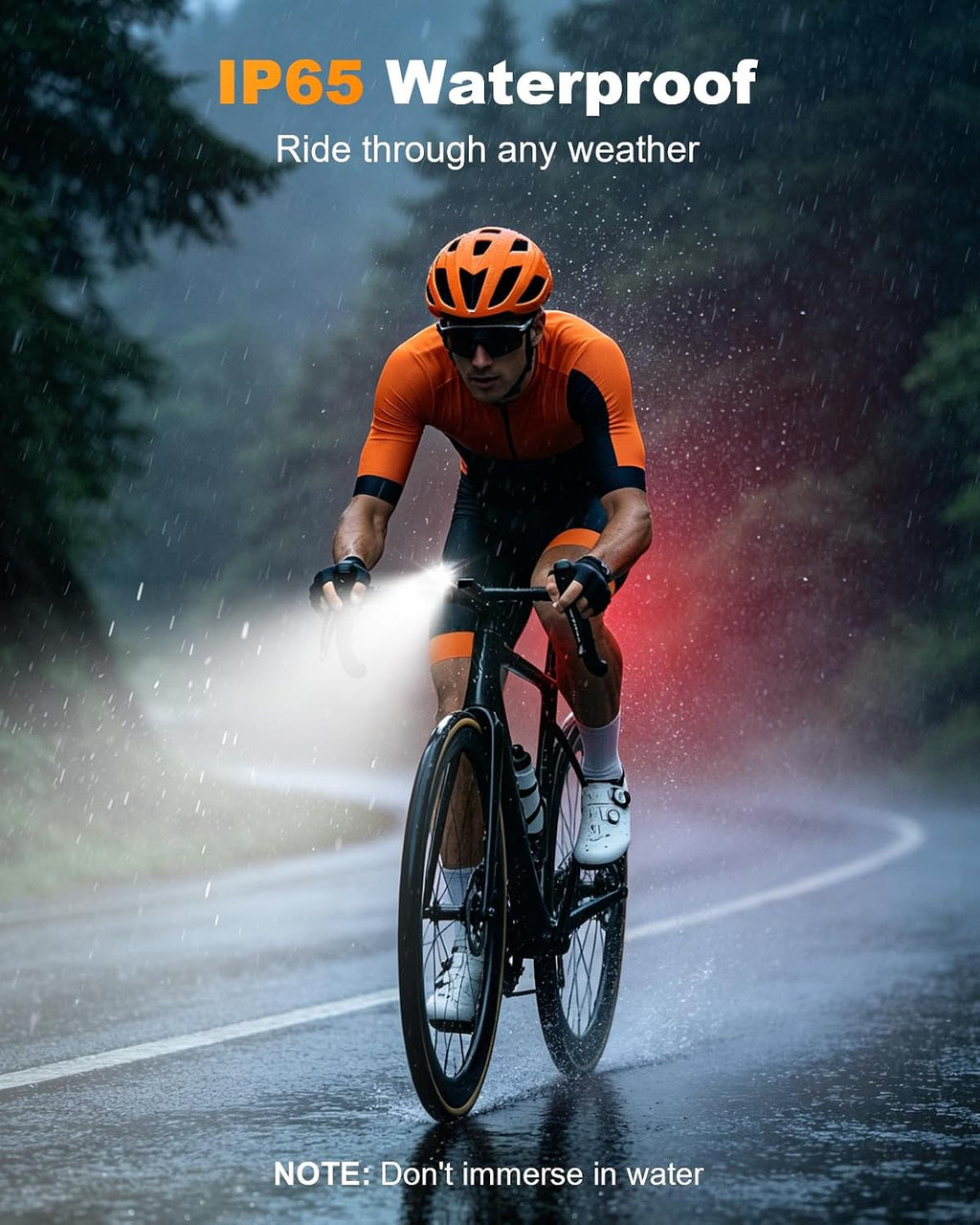 Mohard 1200LM Bike Lights with 2 Super Bright LED, 2600mAh USB Rechargeable