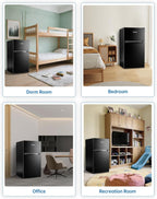 3.2 Cu Ft Mini Fridge with Freezer, Single Door Upright Freezer