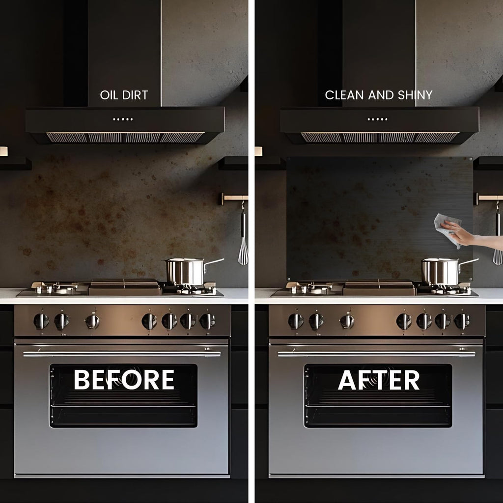 12"x29.5" Stainless Steel Backsplash - Ultra Flat & Easy to Clean, Protect Wall from Splash & Stain - Kitchen Stove Backsplash Panel for Oven & Range Hood with Pre-Drilled Holes