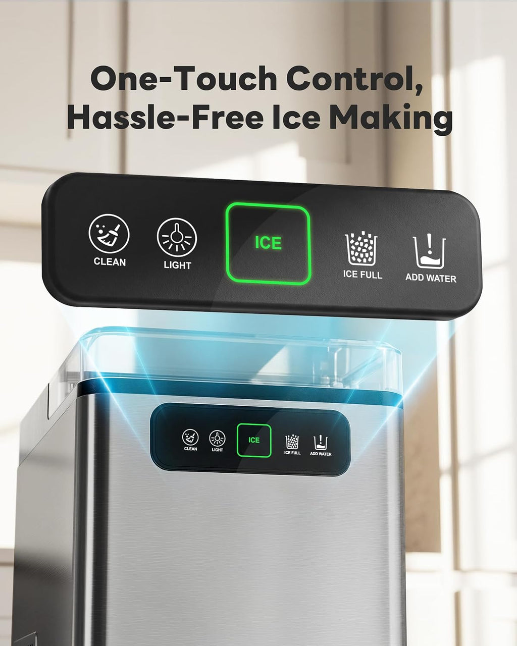 Nugget Ice Maker Countertop 40Lbs/24H Soft Chewable Ice Machine