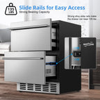 24" Dual Zone Wine and Beverage Refrigerator, Under Counter with Glass Door
