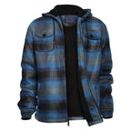 Lumberjack Mens Flannel Jackets Sherpa Lined Fleece Zip Up Winter Warm Workout Padded Plaid Sweatshirt with Hood