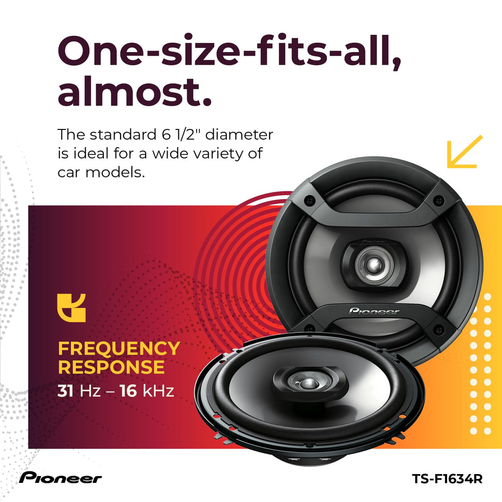 Pioneer F-Series TS-F1035R 4" 2-Way Coaxial Car Speakers 150W Max