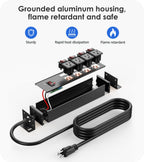 CCCEI 12 Gauge Heavy Duty Surge Protector, Black, 6FT, 1