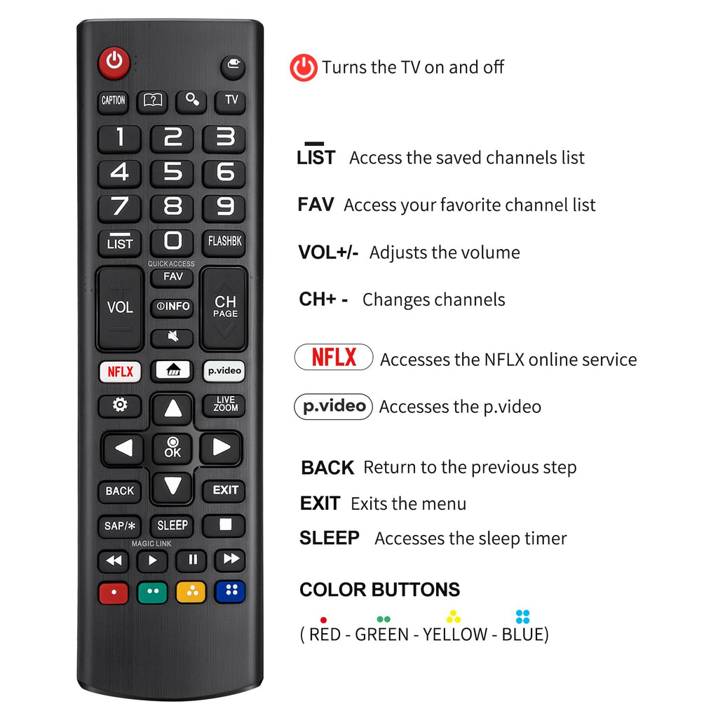 Universal Backlit Remote for LG Smart TV Remote Control Replacement