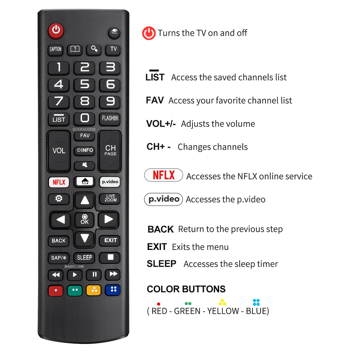 Universal Backlit Remote for LG Smart TV Remote Control Replacement