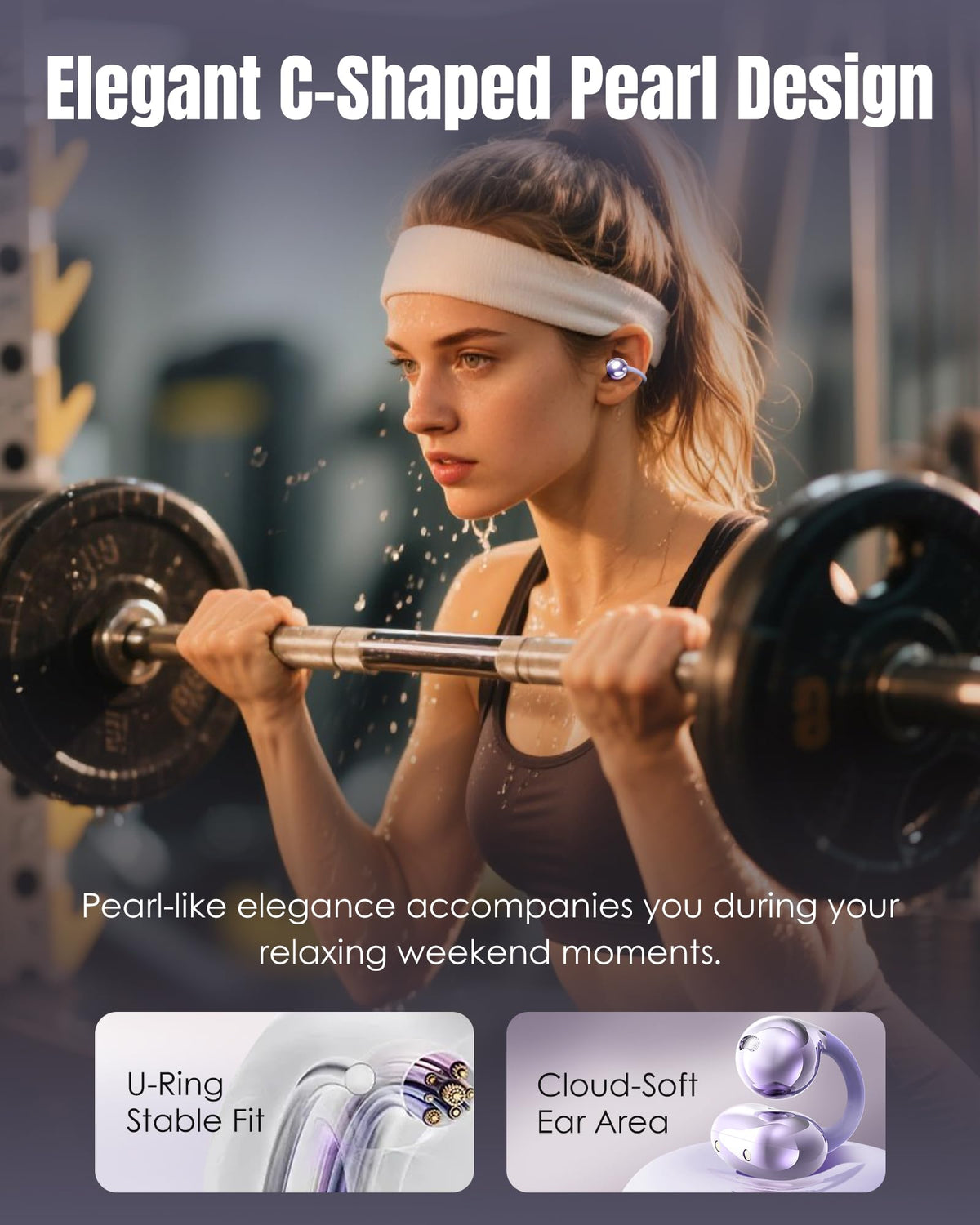 Kinglucky Clip-On Earbuds Gen 3, Open-Ear Wireless Bluetooth 6.0 Headphones with Mic, Secure Fit for Small Ears & Glasses Wearers, 50H Playtime, LED Digital Display, ENC, IPX5 Waterproof(Balck)