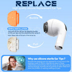 Inesore 4 Pairs Replacement Ear Tips for AirPods Pro 2nd/1st (White)