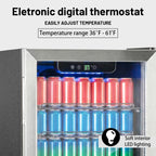 DOGHLY 0.95 Cu.Ft Mini Fridge Mirror Door for Beverages & Skincare, 24 Cans