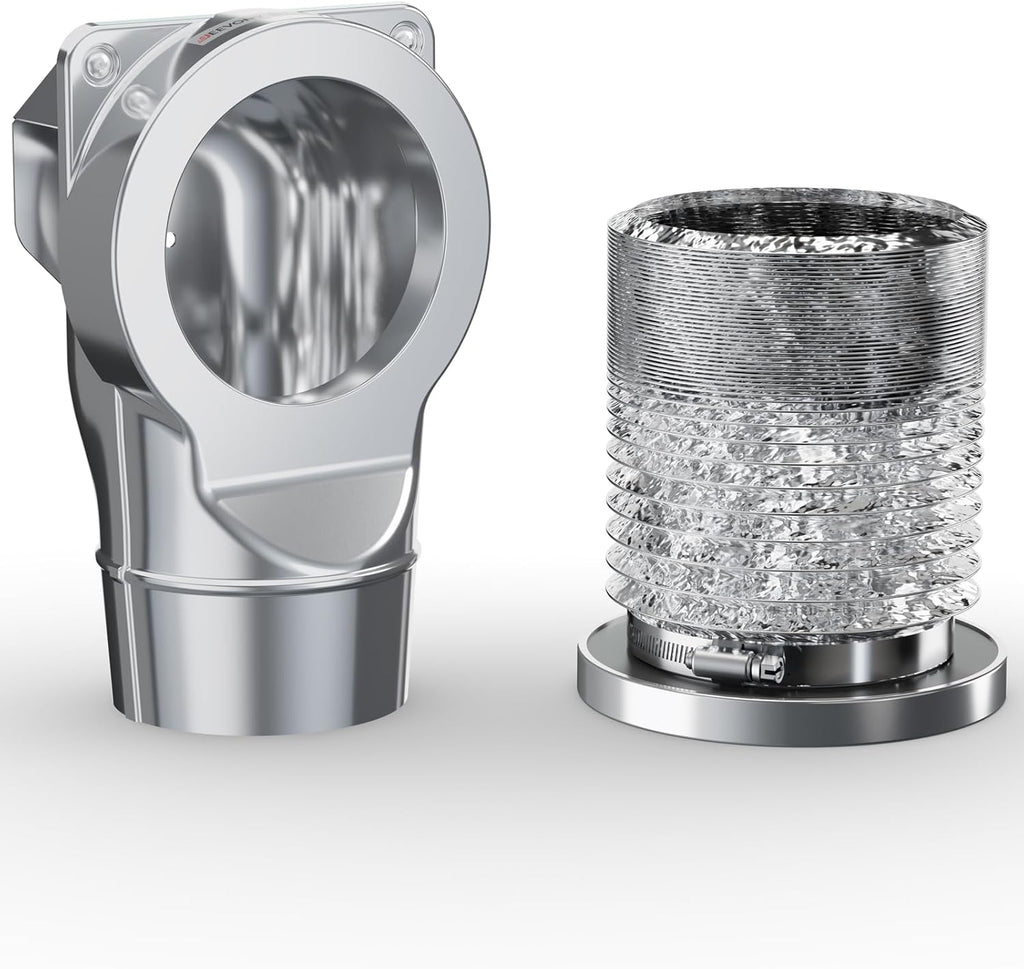 Magnetic Dryer Vent Coupling DV90 Airtight Seal Dryer Vent Connector Kit Easy to Clean Quick Connector Including a 2.6ft 4" Duct and two Clamps