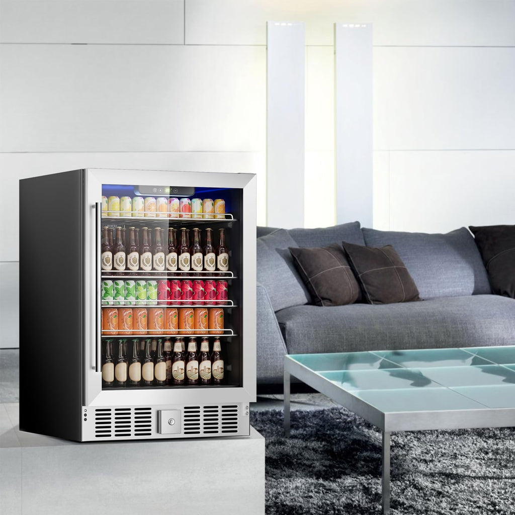 DOGHLY 0.95 Cu.Ft Mini Fridge Mirror Door for Beverages & Skincare, 24 Cans