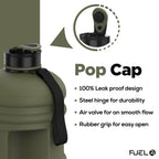 Fuel24 Jug - 2.2 Litre Water Bottle - Extra Strong Flex Material - Drop Proof, Pop or Straw Cap Options - 2.2L Large Gym Sports Bottle, BPA FREE