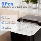 NEWBULIG Ice Makers Countertop with Handle, Portable Ice Machine