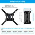 HOME VISION Heavy Duty Tilt TV Wall Mount for 32-86 Inch Flat/Curved Screen