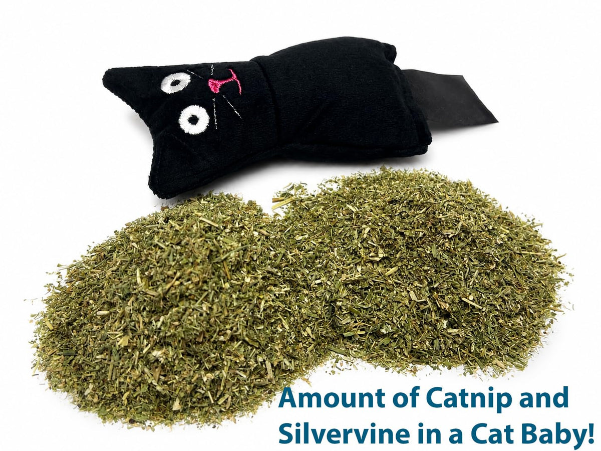 British-Made Refillable Catnip Kicker Toy – 50cm Plush Black Cat with Front Pocket & Bonus Catnip Refill Bag – Freshly Made in the UK, Durable & Eco-Friendly Fun (Black, Catnip, Refillable Cat Kicker)