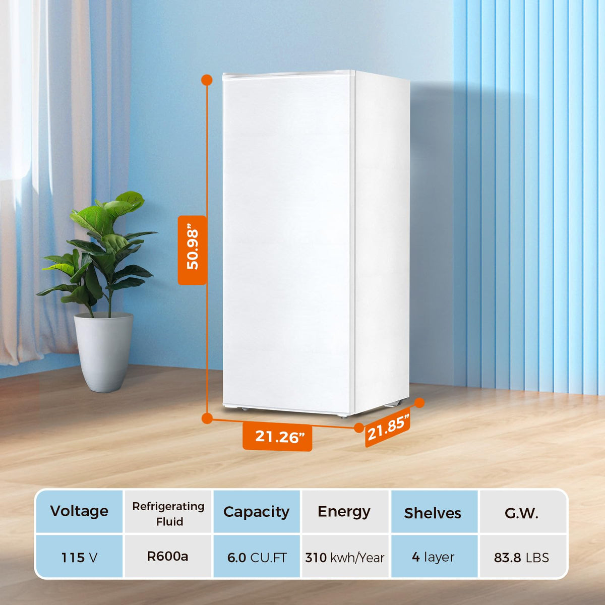 Kismile Small Freezer Upright, 3.0 Cu.ft Mini Freezer, Stainless Steel