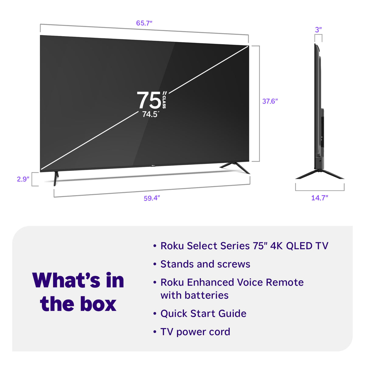 Roku 85-Inch Select Series Smart TV 2026-4K QLED TV - Roku TV