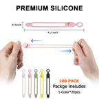 24Pcs Silicone Cable Ties, Cord Organizer Cable Management-Multi