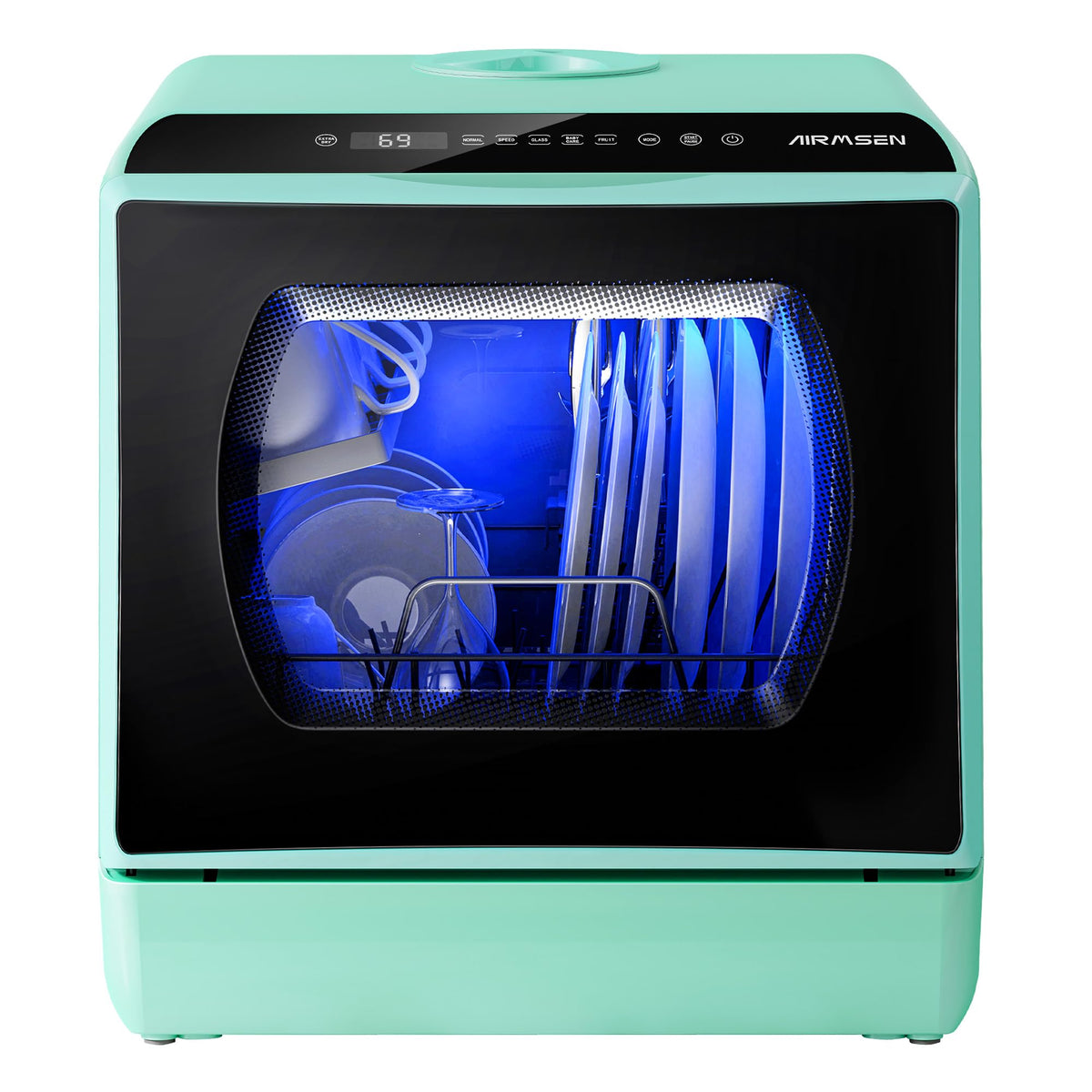 AIRMSEN Portable Countertop Dishwasher, No Hookup Needed