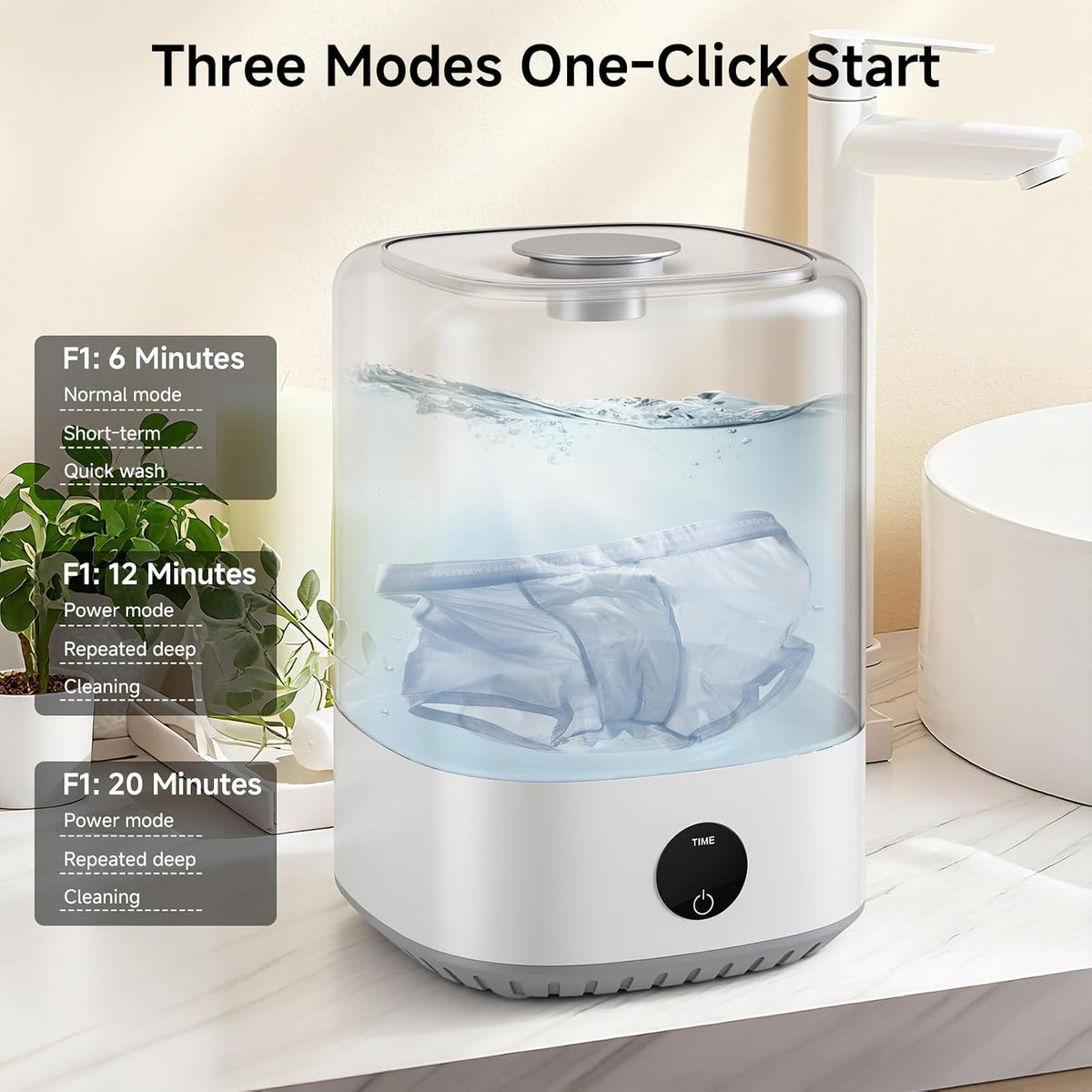 Underwear Washing Machine, 4L Mini portable washing machine, Socks, Baby Clothes, Upgraded Deep Cleaning in Apartments, Dorms, Travel, Quiet USB-Powered Operation