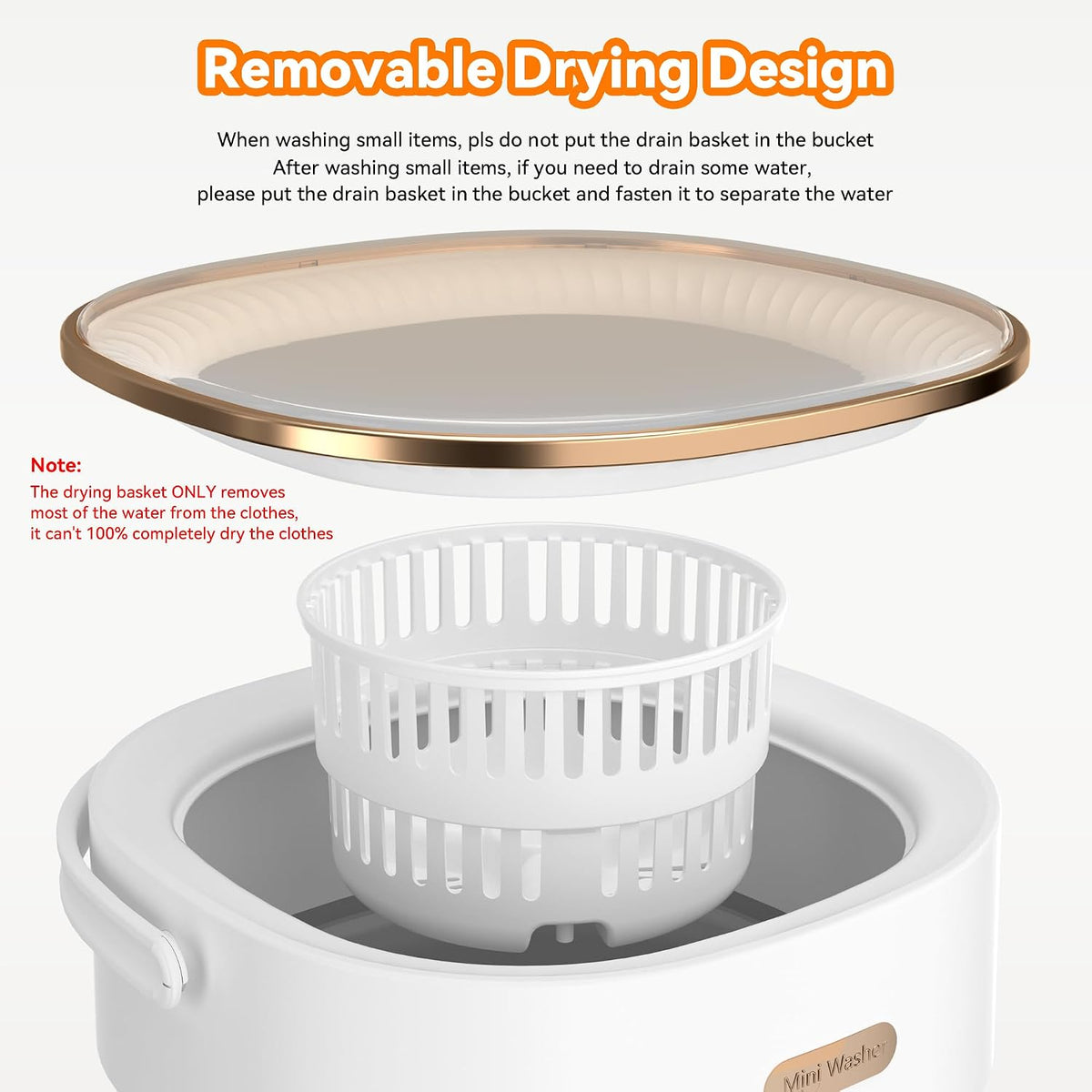 JUJOJB Portable Washing Machine, Folding 20L Mini Washer and Spin-Dryer