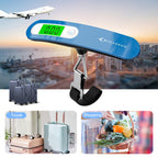 MYCARBON Luggage Scale Portable Digital Weight Scale for Travel Suitcase with Tare Function 110 Lb/ 50Kg Capacity (Silver)