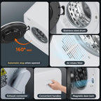 ROVSUN 110V Portable Clothes Dryer, High End Laundry Front Load Tumble Dryer Machine with Stainless Steel Tub & Simple Control Knob for Apartment, Dorm-850W, White