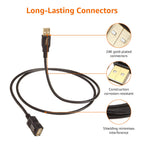 Amazon Basics USB Extension Cable 2.0 A-Male to A-Female, 1 m, Black
