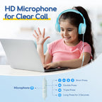EarFun K1 Kids Headphones Wired with Mic, Volume Limit Headphones for Kids