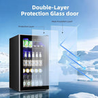 Antarctic Star Beverage Refrigerator Cooler 68 Can, Mini Fridge with Glass Door for Beer Drinks Wine,Freestanding Small Fridge with Electronic Temperature Control for Home and Bar,1.7 cu.ft