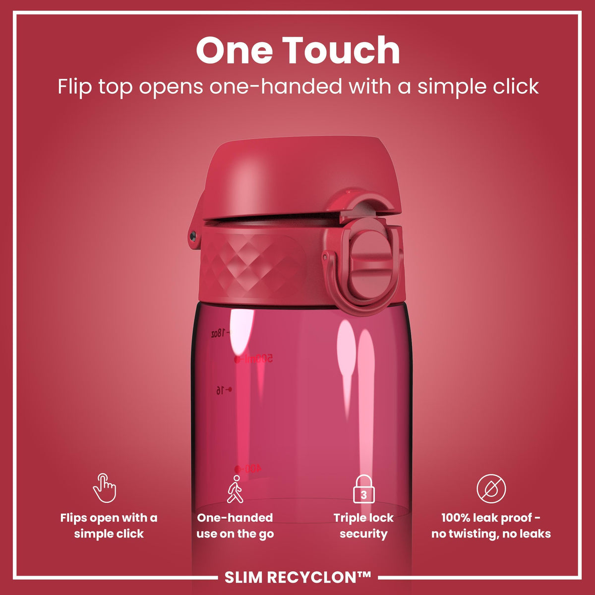 ION8 Leak Proof Water Bottle, 500ml (18oz), Fighter Jets