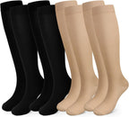 Compression Socks, (2/4/6/7 Pairs) for Men & Women 15-20 mmHg is Best for Athletics, Running, Flight Travel, Support