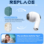 Inesore 4 Pairs Replacement Ear Tips for AirPods Pro 2nd/1st (White)