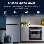 Anypro 4.0 Cu.Ft Fridge with Bottom Freezer, 2 Door Refrigerator with Drawer, 7 Level Temperatures and Adjustable Shelves for Bedroom, Dorm, Office, Apartment, Silver