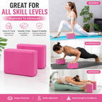 EXERZ Yoga Blocks 2pcs Gym Bricks -Comfortable Fitness Yoga Bricks, Anti-Slip, Lightweight and Travel Friendly Pilates Practice