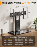 Perlegear Universal Swivel TV Stand Base for 32–70 inch TVs to 99lbs