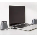 Amazon Basics PC Speakers for Desktop or Laptop, 3.5mm Aux, USB-Powered, Silver