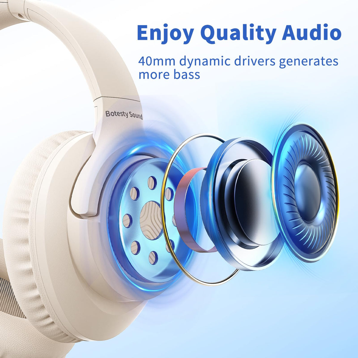 Botesty Sound Headphones Wired with Mic for School, 3.5mm Plug in, Purple