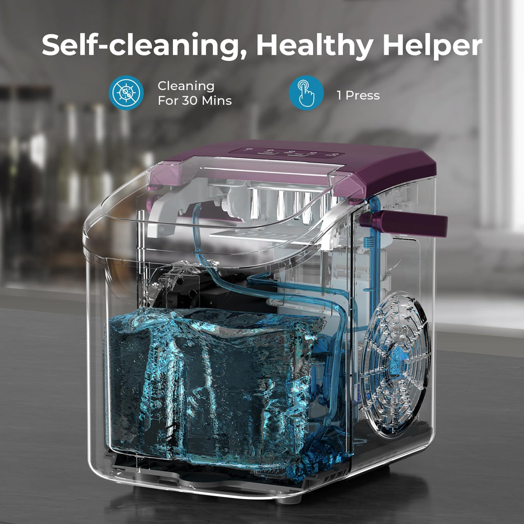 Antarctic Star Countertop Ice Maker Machine, 26Lbs/Day Fastest 6‑Min Ice