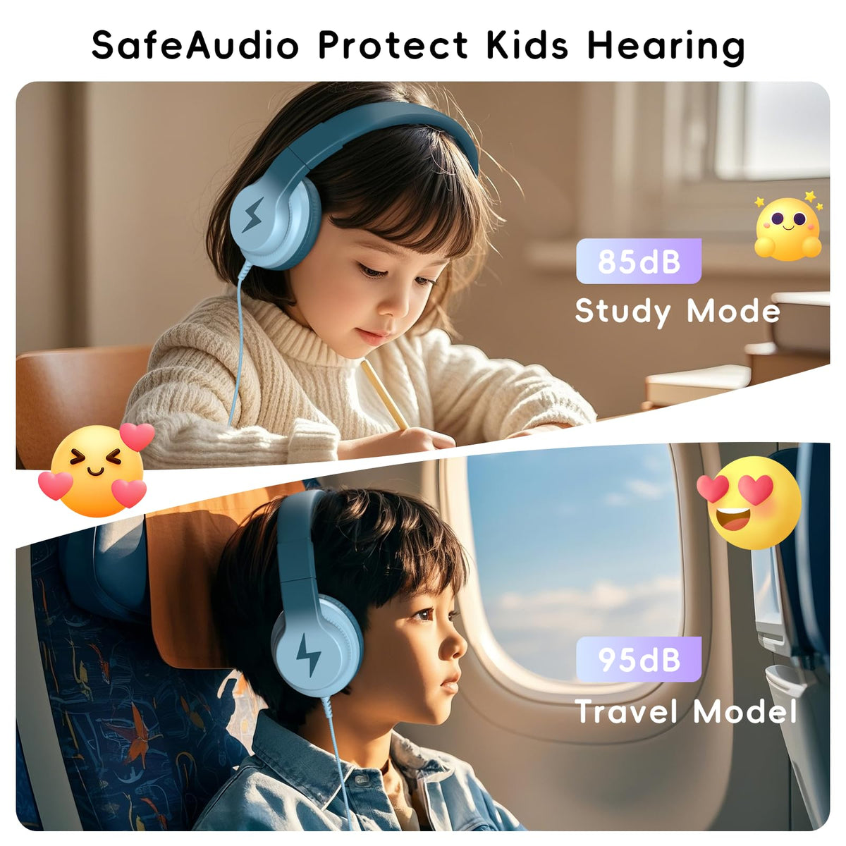 Candy Bila Wired Kids Headphones for School, Over-Ear for Boys Girls