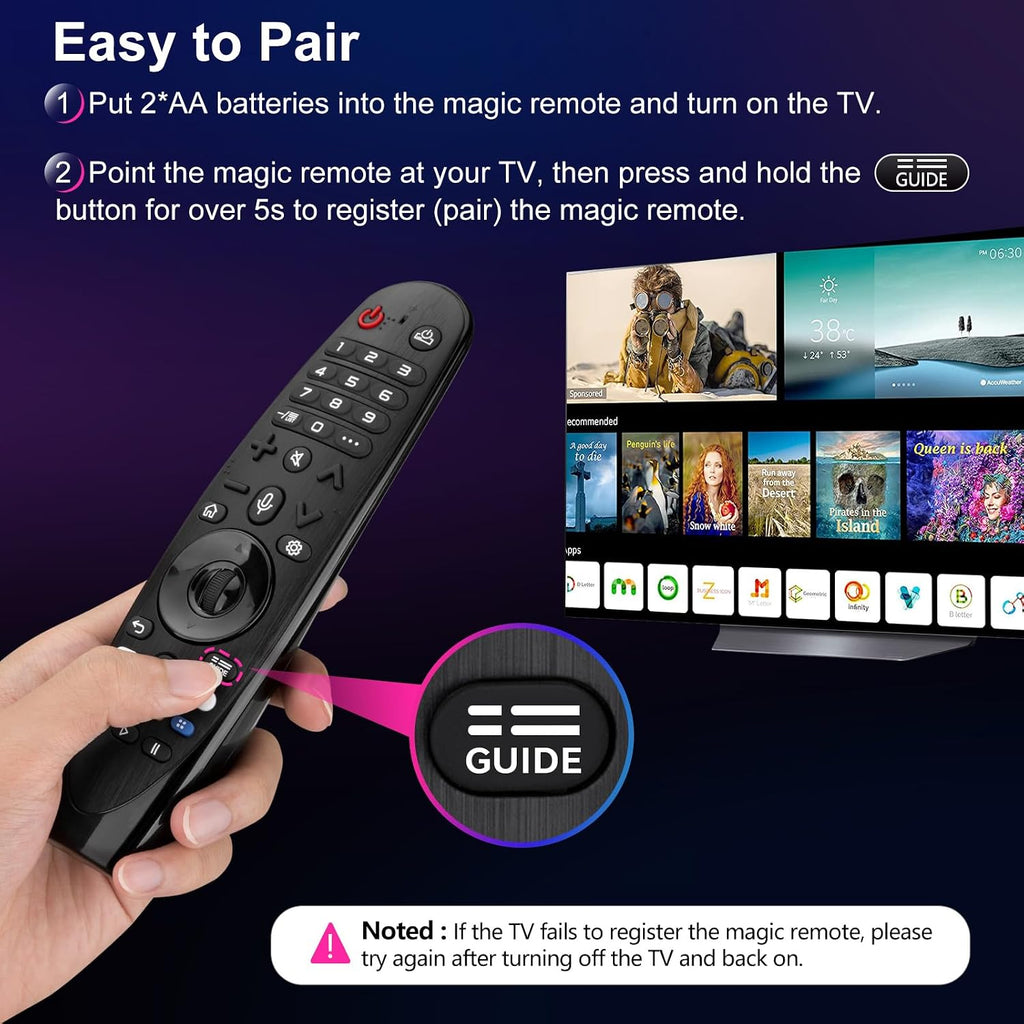 Voice Magic Remote Replacement for LG UHD OLED QNED NanoCell 4K 8K Smart TV
