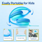 EarFun K1 Kids Headphones Wired with Mic, Volume Limit Headphones for Kids