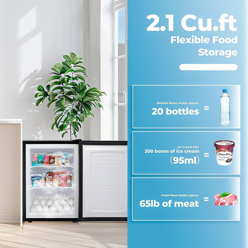 Electactic 3.2 Cu.ft Small Freezer, Mini Upright Freezer, White