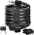 SPGOOD Bike Lock with 2 Keys, 12 mm Steel Cable Lock, 120 cm Length