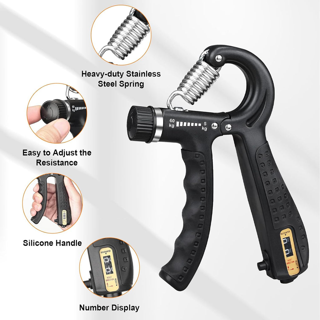 GRIFEMA GA5003 Hand Grip Strengthener Forearm Gripper 5-60kg Black