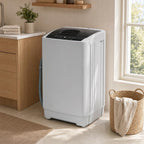 COSTWAY 8.8LBS Portable Washing Machine, Full-Automatic w/Drain Pump, White