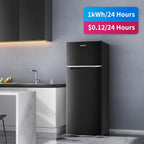 BANGSON 7.7 Cu.Ft Refrigerator with Top Freezer Apartment Size Black