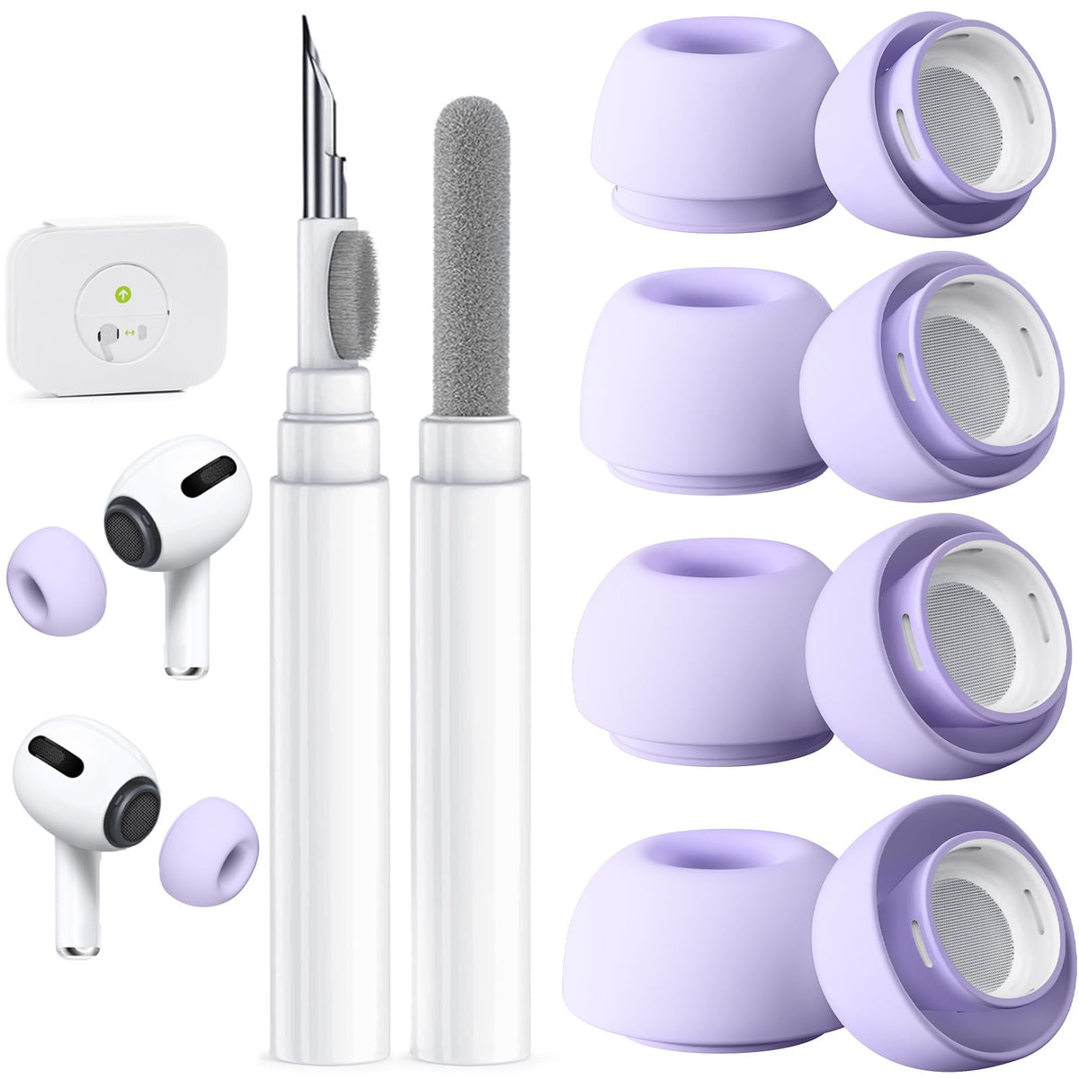5 Pairs Replacement Ear Tips for AirPods Pro 3 (White)